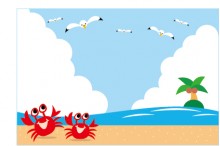 夏の海のイラスト