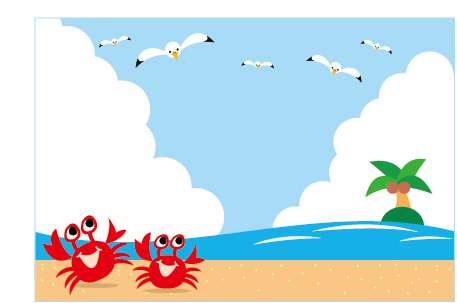 夏の海のイラスト