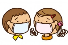 マスクをした男女のイラスト