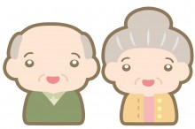 笑顔のおじいさんとおばあさんのイラスト