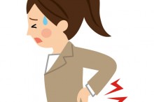 腰痛に苦しむ女性のイラスト