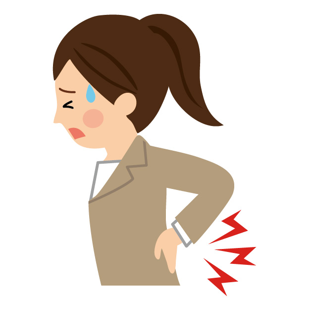 腰痛に苦しむ女性のイラスト