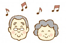 嬉しそうなおじいさんとおばあさんのイラスト