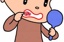 口内炎に苦しむ男性のイラスト