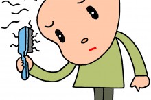 抜け毛が気になってる人のイラスト