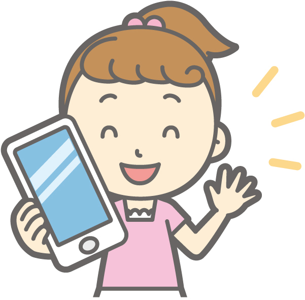 スマートフォンを持つ女の子